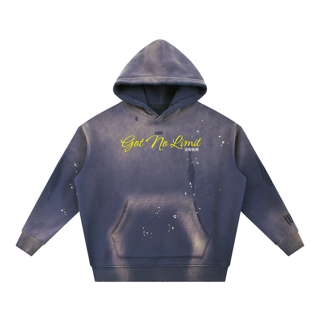 Bag it Washed Frayed Fleece Hoodie