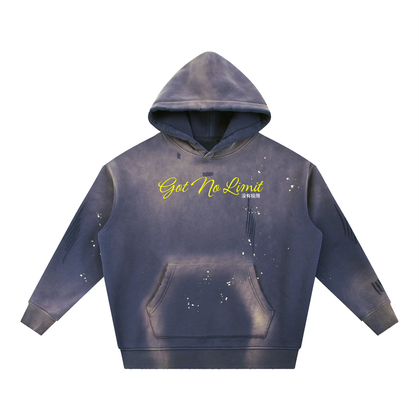 Bag it Washed Frayed Fleece Hoodie