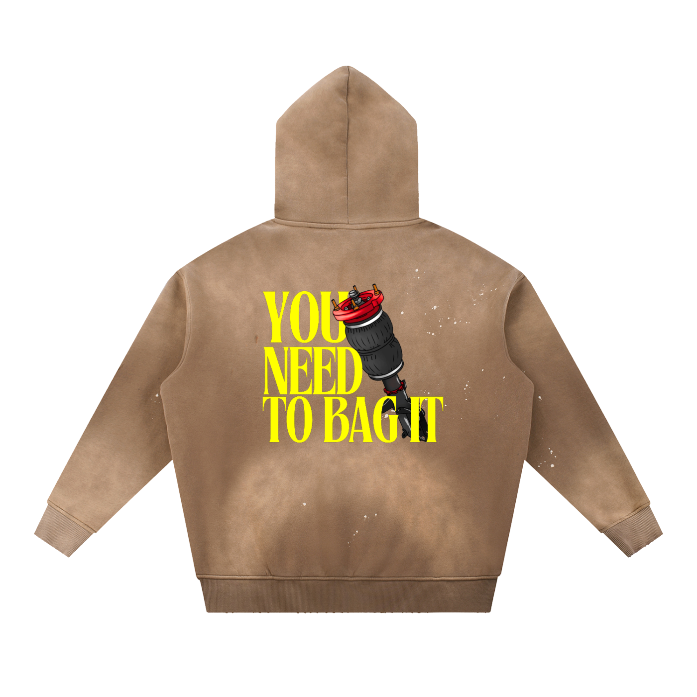 Bag it Washed Frayed Fleece Hoodie