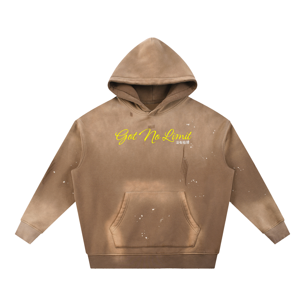 Bag it Washed Frayed Fleece Hoodie