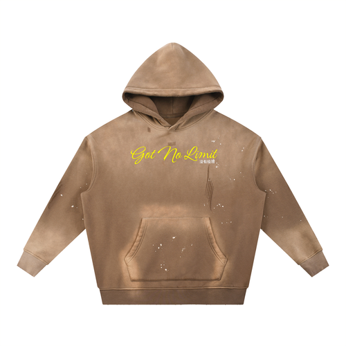 Bag it Washed Frayed Fleece Hoodie